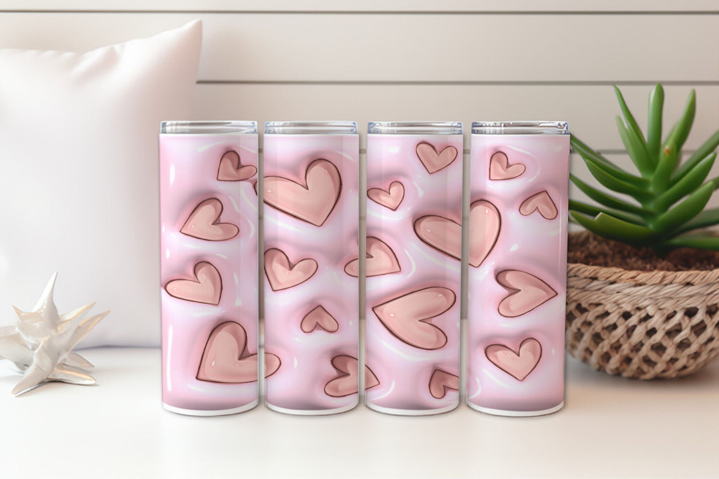 Pink Hearts 3D