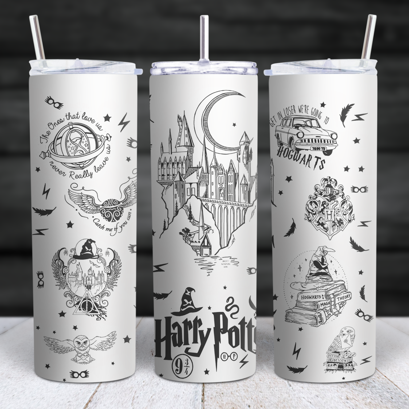 Harry Potter Black and White Tumbler