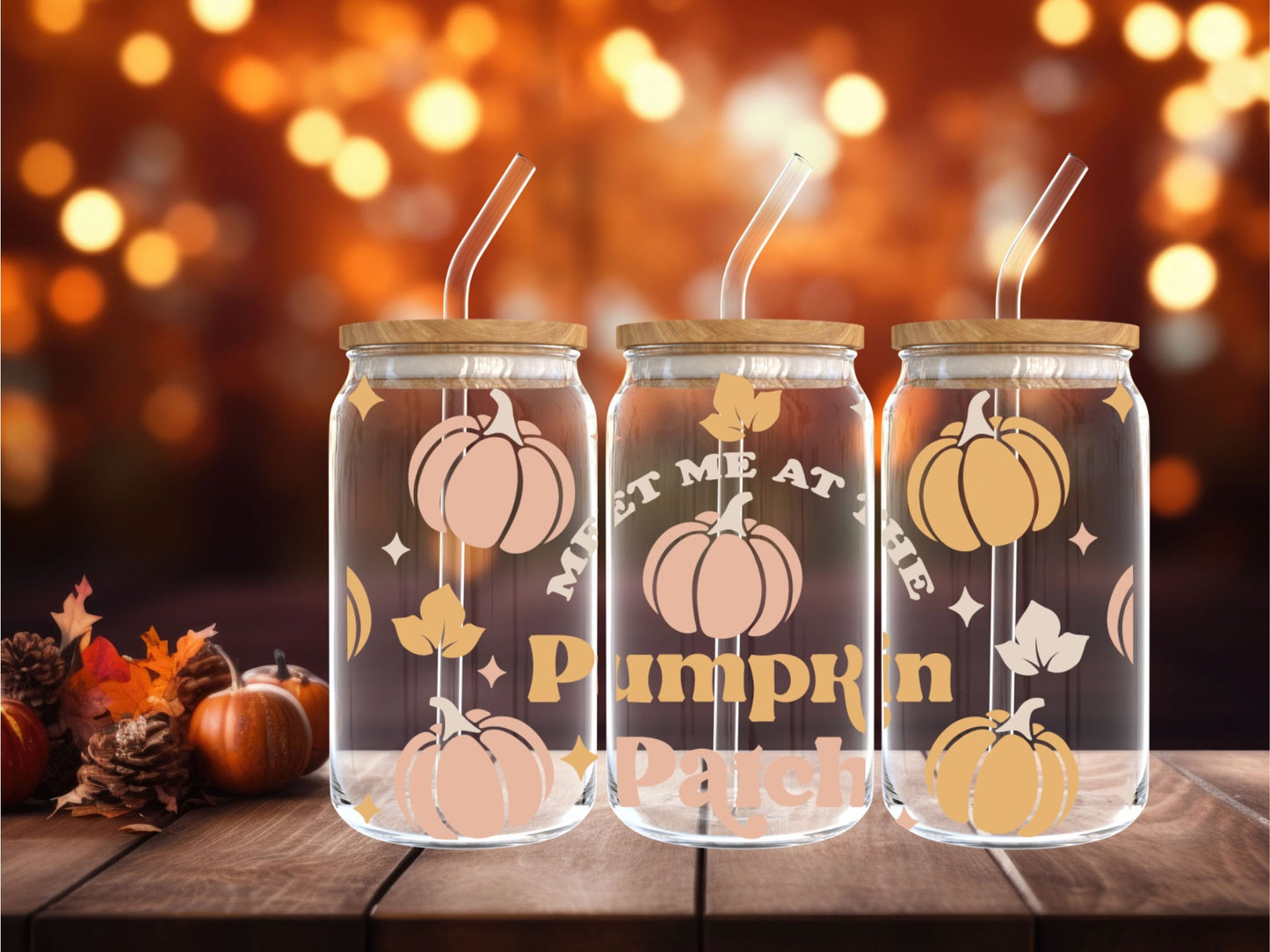 Pumpkin Patch Iced Coffee Glass