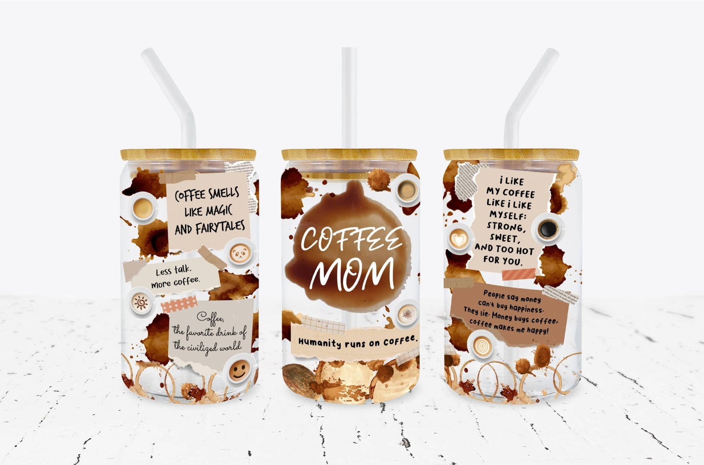 Coffee Mom Iced Coffee Glass