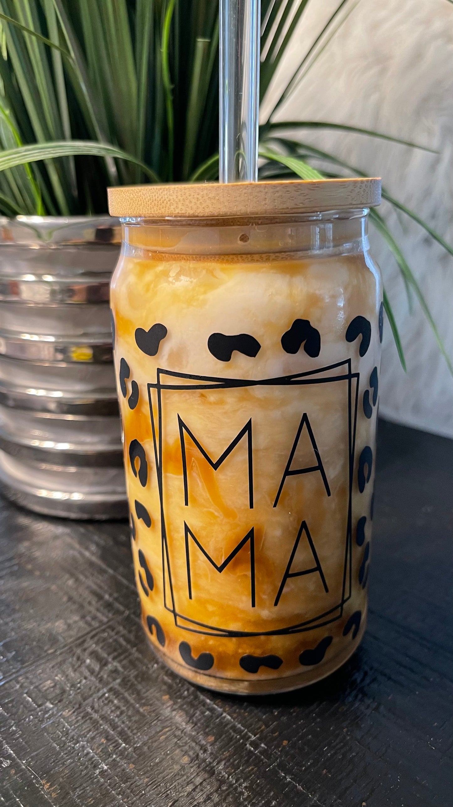 “Mama” Iced Coffee Glass