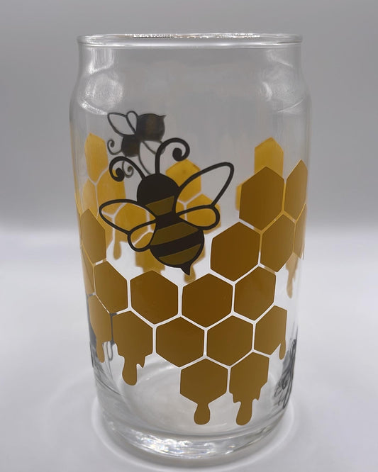 Bee Iced Coffee Glass