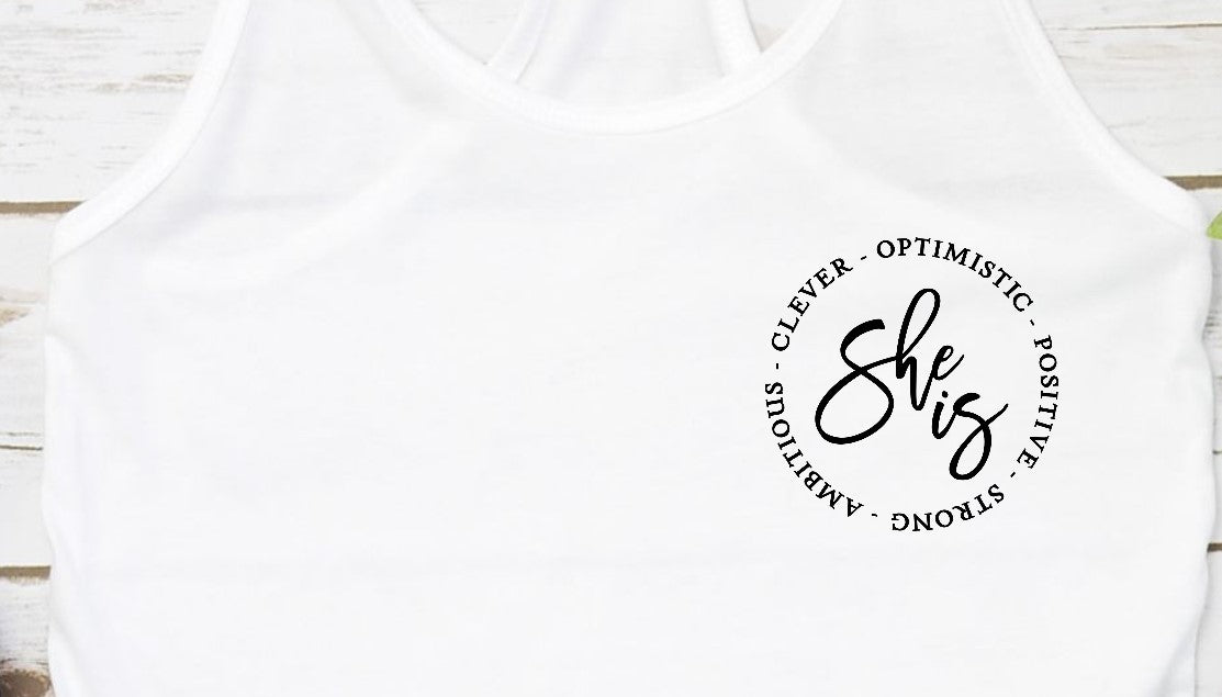 She Is Racerback Tank - S - Shirts & Tops