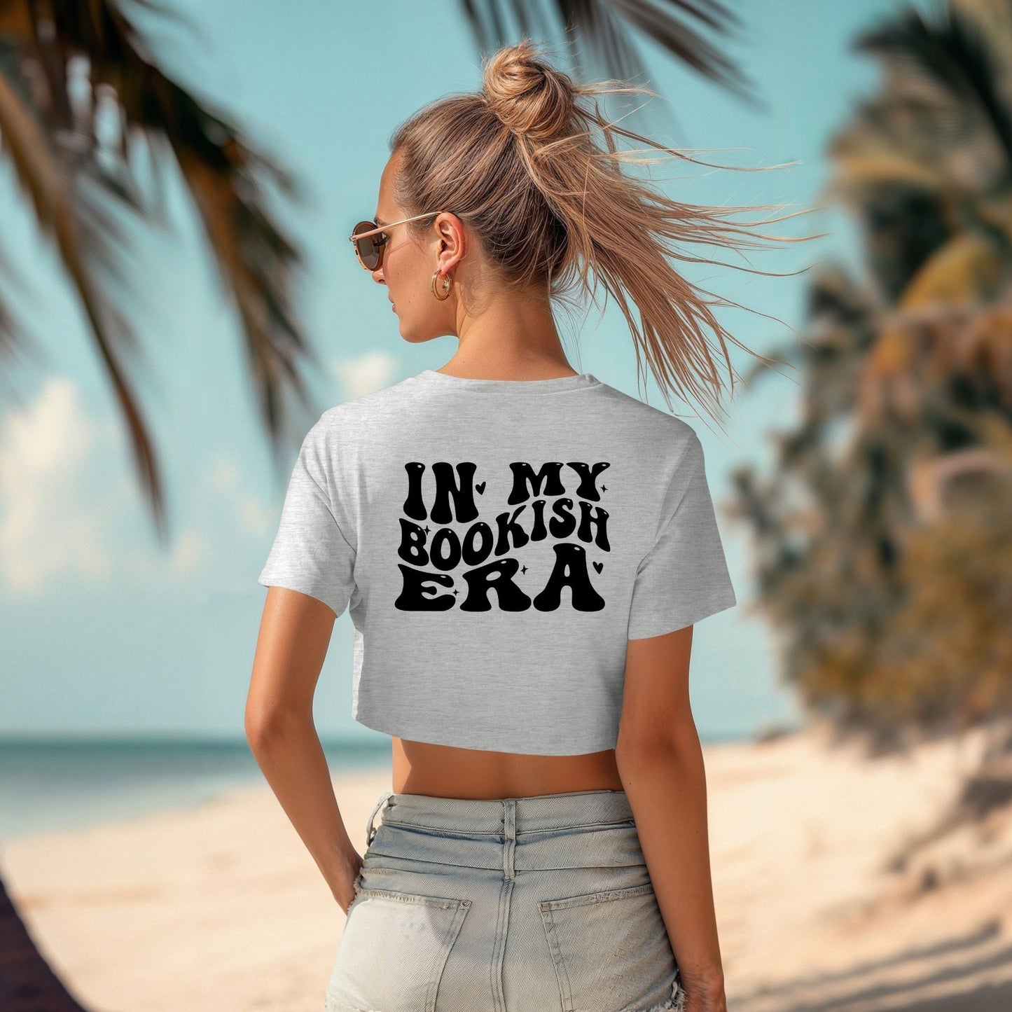 In my Book Era Flowy Crop Tee (Front and Back Design)