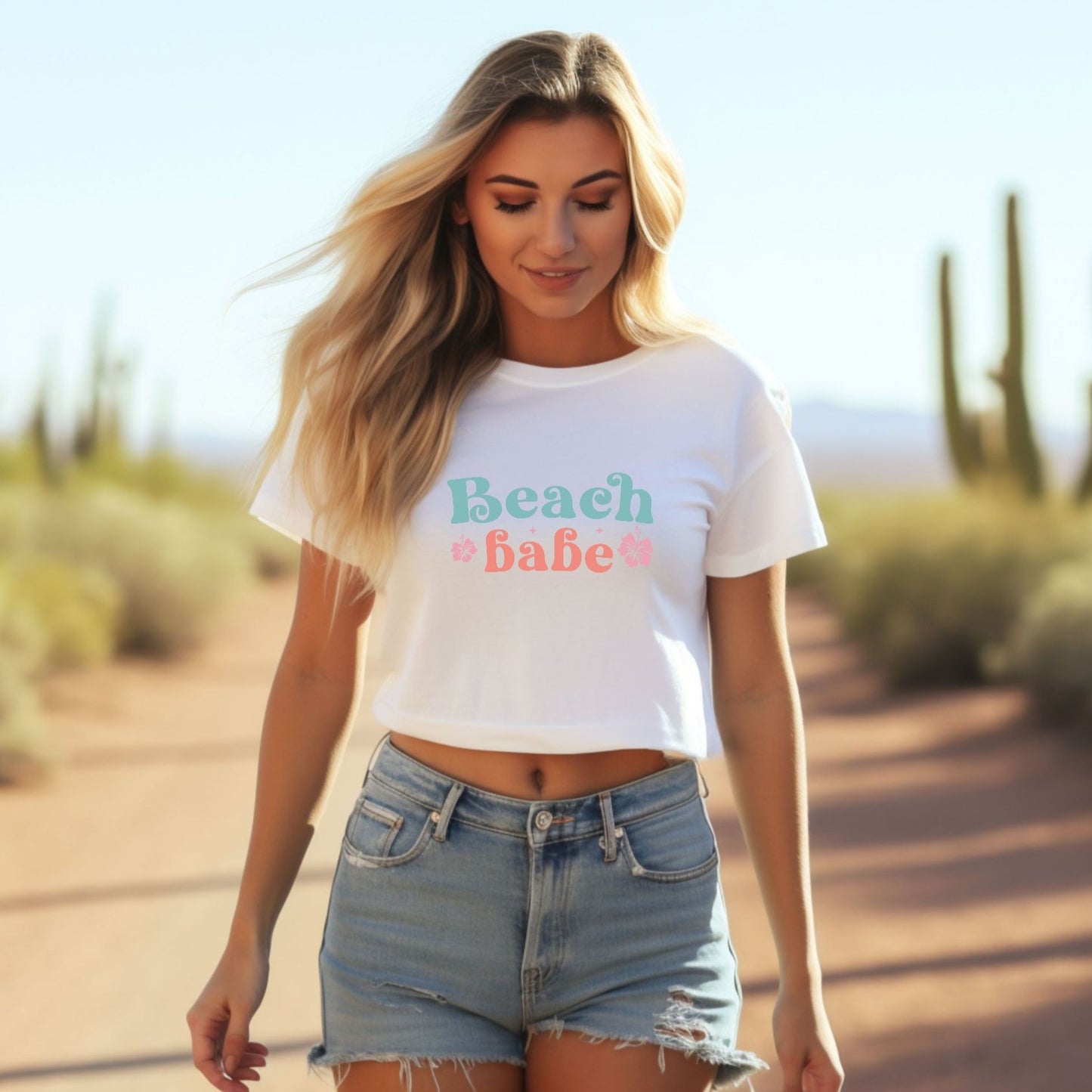 Beach Babe Flowy Crop Tee