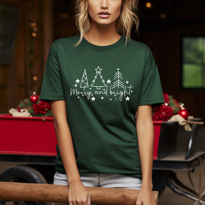 Merry and Bright Christmas Tree Tee