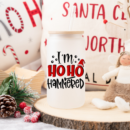 I'm Ho Ho Hammered Iced Coffee Glass