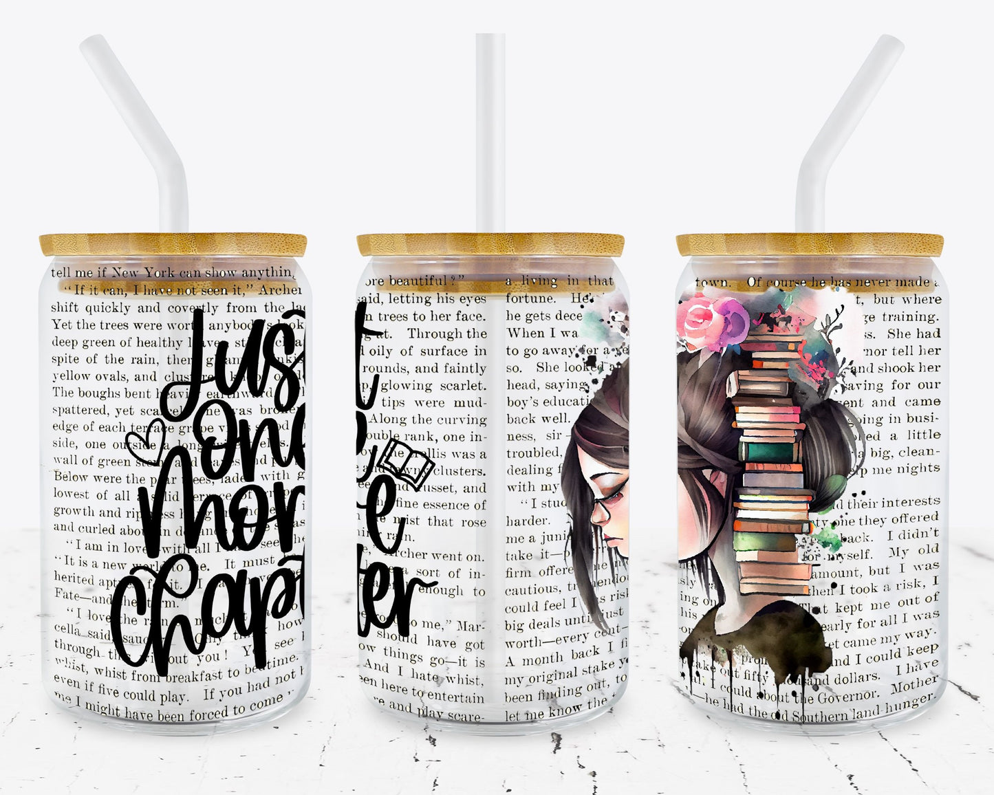 Just One More Chapter Iced Coffee Glass
